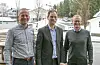 NTE møtte kommunestyret i Nærøysund for å fortelle om planene videre for Ytre Vikna 2 feltet. Fra venstre prosjektleder Tor Arne Væraas, konsernsjef Christian Stav og adm.direktør for NTE Energi AS Kenneth Brandsås.