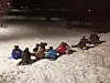 I Bindal samlet de unge seg til aking på 'Kom deg ut-dagen'.