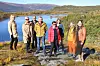 Faggruppeleder- ressursutvikling og forskning, Ann-Helen Haubakk, fylkesråd for kultur, klima og miljø, Kirsti Saxi, rådmann Knut Toresen, nærings- og miljøkonsulent Ole Ketil Haugvik, ordfører Britt Helstad, folkehelskoordinator Rønnaug Helstad, rådgiver plan, klima og naturressurser Lill-Anita Horn og fylkesråd for plan- og næring, Linda Helen Haukland hadde valgt en fin dag for befaring i Bindal.