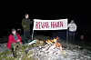 Wivian Paulsen, Steiner Hellesø og Ingebjørg Eidshaug markerte mot vindkraft i 2021. Nå blir det ny markering.