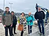 Båtruta i Bindalsfjorden betraktes fremdeles som en livsnerve. Simon Nilsen, Astri Busch, Marit Sand Engh, Bodil Museth er trofaste brukere av ruta. Skipper Lars Sjølstad (t.h.)