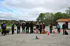 Noen av de to- og firbente som tok turen til Strand sist lørdag.