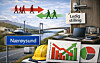 Illustrasjonsbilde: Nærøysundbrua og grafikk som viser økt innpendling og flere arbeidsplasser, samtidig som folketallet går ned.