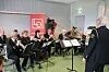 Gjallarhorn fra Lauga stilte på kort varsel opp for å bidra med musikk på 1. mai-arrangementet. De ga publikum flere marsjer.