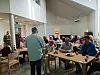 Mange tok turen til Borgstua for å høre på Grøvdal. Stunden ble ledet av Brit Karin Theimann.