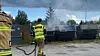 Brannmannskapene var raskt på stedet og fikk kontroll på flammene i containeren.