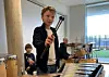 Oskar Sverdrup har full kontroll på rytmeseksjonen sammen med Johannes Strøm Johansen og Anton Isaksen (aspirant):