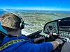 Flyving over Rørvik sentrum.