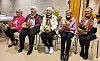 Fem av sju æresgjester var til stede. Fra venstre Sylvia Overmo, Kirsten Wahl, Thelma Granheim, Sigfrid Fjær og Torbjørg Fjær. Henny Bakke og Åshild Fjær var forhindret fra å møte.
