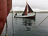 En av Folla Kystlags færinger på tur mot Nærøystein og trebåtfestival.