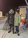 Robin Mo og Monika A. Bøkestad Mo etter målgang på Røros natt til søndag.
