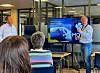 Adm. dir. Paul Ingvar Dekkerhus (t.v) og konsernsjef Are Brekk hos Moen-Gruppen har store planer for næringsutvikling på Purkholmen.