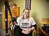 Eline Devik i Ytringens podkaststudio.