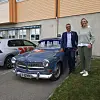 Terje Settenøy tok imot Sylvi Listhaug under besøket i Ytre Namdal.