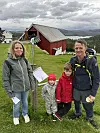 Vanessa Franklin, Storm Franklin Thomassen, Sondre og Erlend Nikolai Thomassen prøvde seg på naturstien på åpen gård.