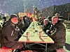 Stemningen blant gjestene var upåklagelig selv om det tidvis var skikkelig snødrev.