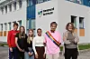 Det nye styret ved (f.v.) Jacob Leander Mørch fra Kolvereid skole, Hermine Emilsen Blikø fra Rørvik skole, Agnete Øvereng fra Austafjord skole, Victoria Finnvik og Bendik Emilsen fra YNVS samt Alma Christiansen fra Rørvik skole. Torill Halland fra Kolvereid skole var ikke tilstedet da bildet ble tatt.