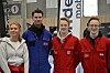 Stine Olsen, Jon Isach Lidal, Jon Avelsgård og Tor Avelsgård var innom messa og benyttet anledningen til å vise fram russedressene og dele ut russekort.