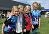 Julie Wendelbo Paulsen, Tuva Sundset Valø, Josefine Sverdrup og Vilde Wika Haugerøy - sistnevnte trosset neseblodet, og løp likevel.