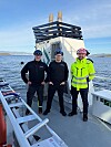 Oddleif Wigdahl, adm. direktør, Odd Arne Reiersen, driftssjef, begge fra Freyja Fleet management, og Kay Søreng prosjektleder Salthammer Båtbyggeri AS.